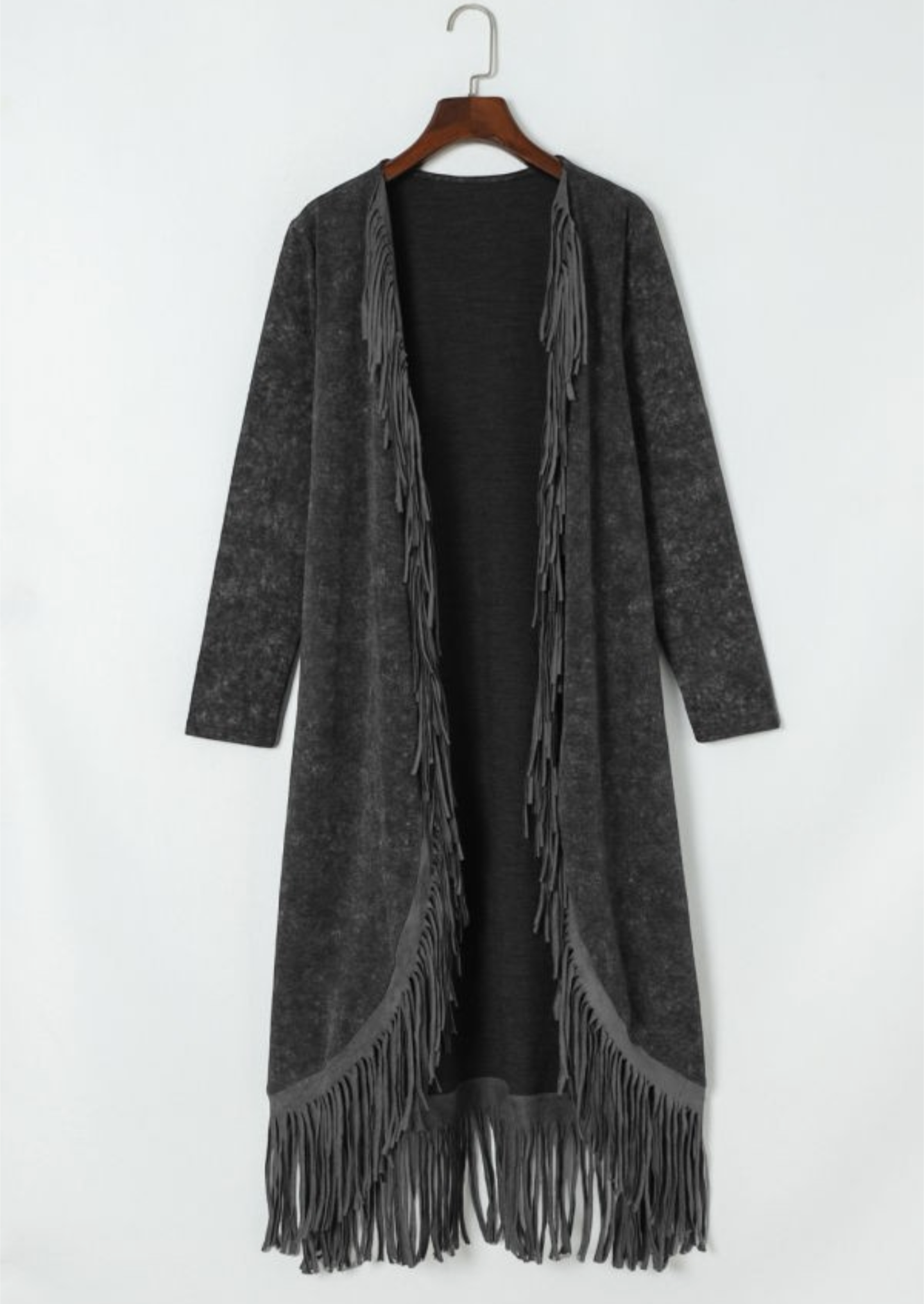 Black Fringed Duster W/ Pockets