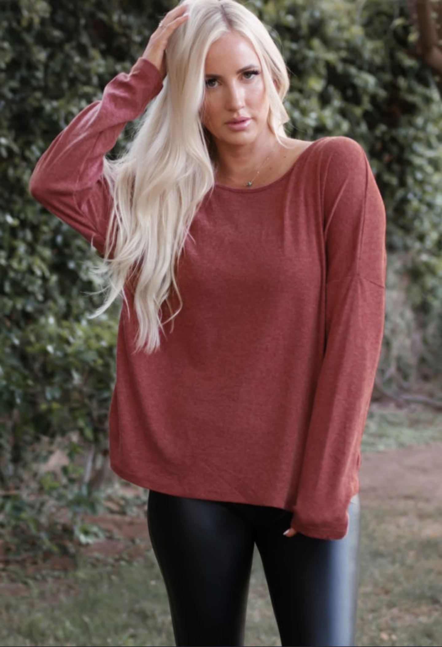 Hollow-Out Ruched Back Long Sleeve