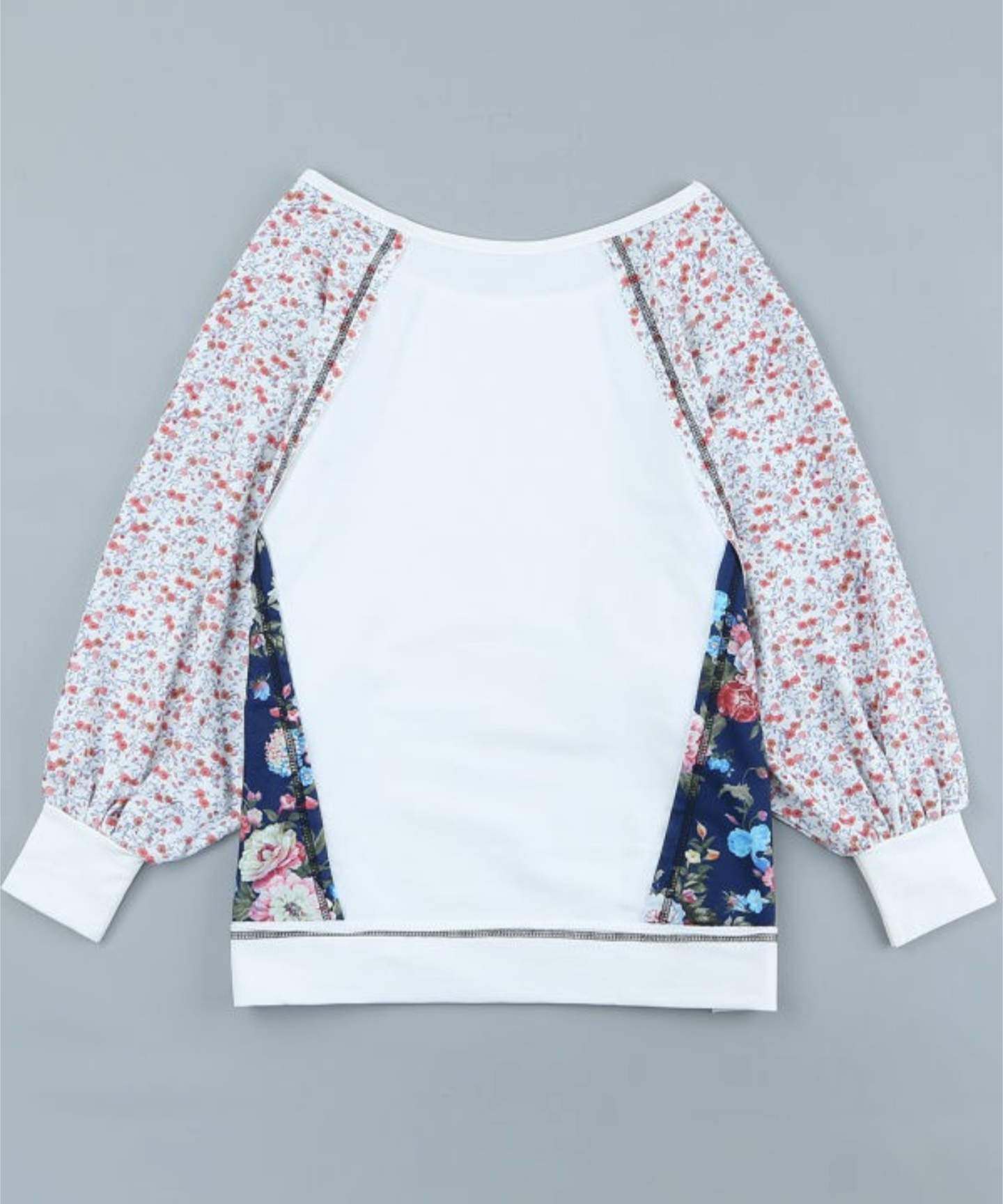 Multiple Floral Patchwork Long Sleeve Top