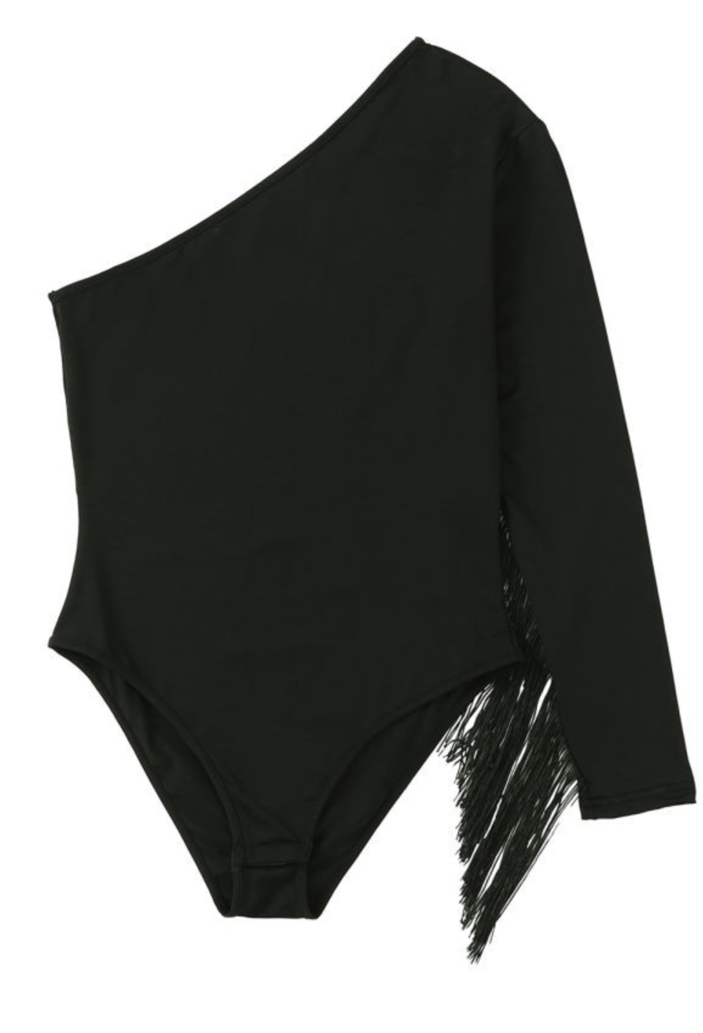 One Shoulder Fringe Bodysuit