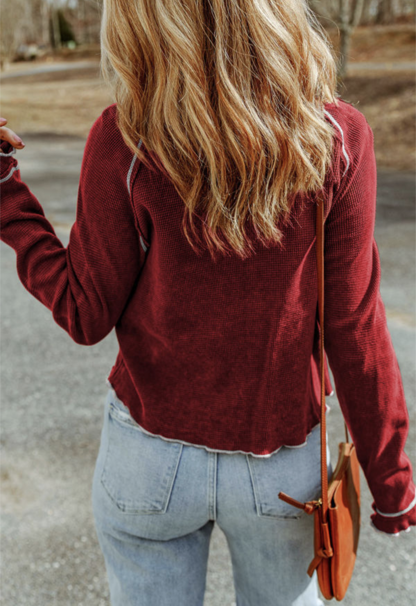 Textured Thermal Top Red