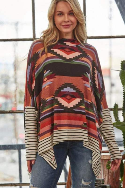 Aztec Dolman Sleeve Top